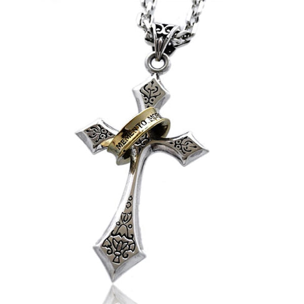Silver Cross Pendant with Chain Necklace - (S925 - Sterling Silver)
