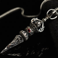 Sterling Silver Ruby Pendant with Necklace - (S925 - Sterling Silver)