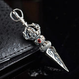 Sterling Silver Ruby Pendant with Necklace - (S925 - Sterling Silver)