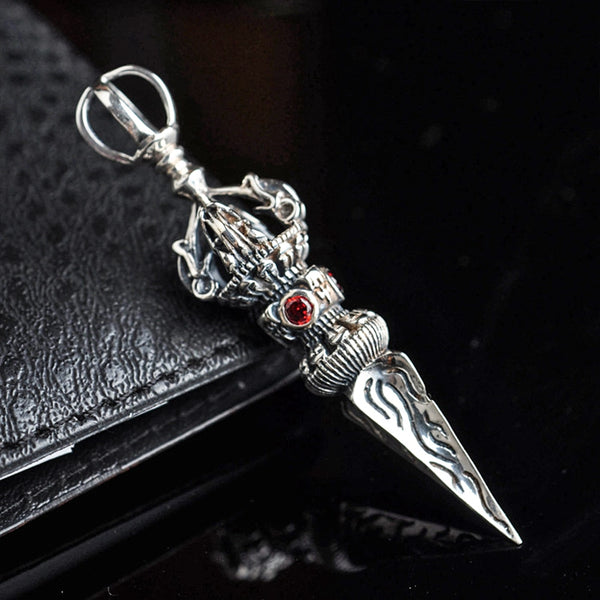 Sterling Silver Ruby Pendant with Necklace - (S925 - Sterling Silver)