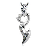 Silver Dragon Wing Pendant with Snake Chain Necklace - (S925 - Sterling Silver)