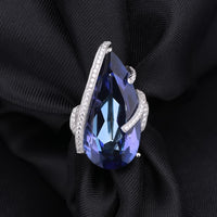 Natural Iolite Blue Quartz Gemstone Silver Ring - (S925 - Sterling Silver)
